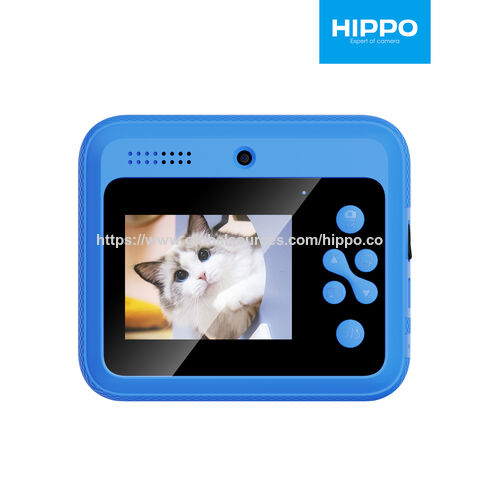 Kamera Cetak Instan Anak-Anak HIPPO dengan Game Bawaan, MP3, Mikrofon, Game Anak-Anak, Lensa Ganda, Layar IPS Besar 2.4 inci