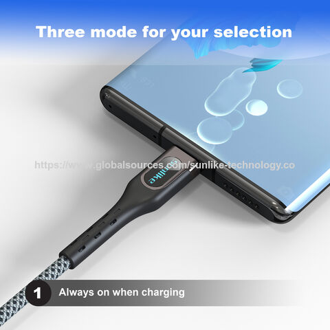 SupplierSunlike Private mould,zinc-alloy plug,braiding cable,charge&sync,PD 100W,OLED screen,USB C to Type C cable,for home,office