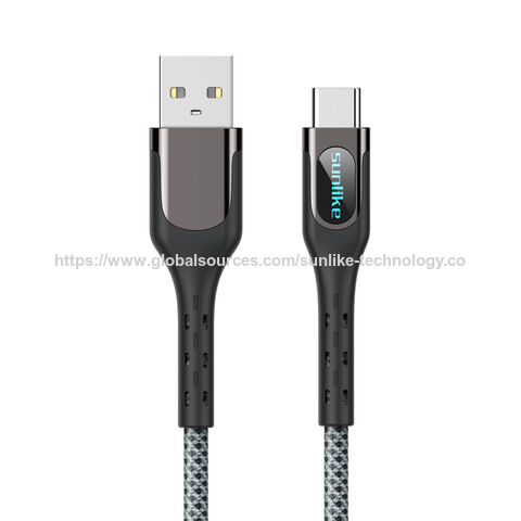 SupplierSunlike Private mould,zinc-alloy plug,braiding cable,charge&sync,PD 100W,OLED screen,USB C to Type C cable,for home,office