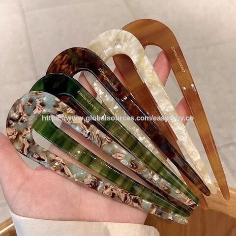 Barrettes en Acide Acétique en Forme de U, Barrettes Élégantes pour Chignon Femme, Accessoire de Cheveux Moderne et Simple