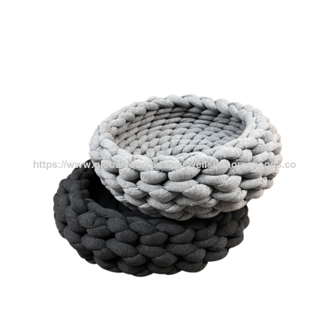Cama de animal de estimação tecida elegante cesta de cama de gato para a vida doméstica