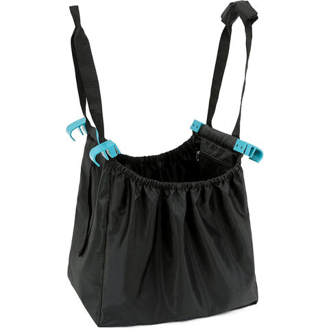 Lot de 3 sacs de courses réutilisables, organisateurs d'épicerie écologiques avec clips de chariot universels, pochette zippée, organisateur de chariot de courses