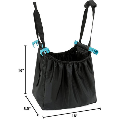 Lot de 3 sacs de courses réutilisables, organisateurs d'épicerie écologiques avec clips de chariot universels, pochette zippée, organisateur de chariot de courses