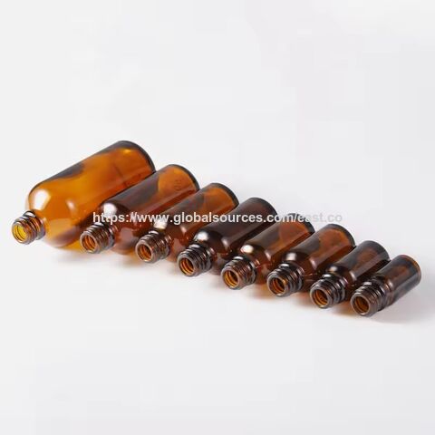 Flacon compte-gouttes en verre ambré transparent dépoli avec bouchons compte-gouttes en bambou pour parfum d'huile essentielle 20ml 30ml 50ml