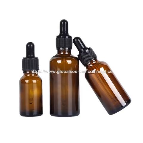 Flacon compte-gouttes en verre ambré transparent dépoli avec bouchons compte-gouttes en bambou pour parfum d'huile essentielle 20ml 30ml 50ml