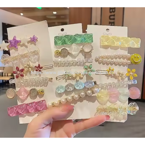 Jepit Rambut Rhinestone Berkilau Super Flash untuk Wanita Anak Perempuan Jepit Rambut Sisi Manis Jepit Rambut Indah Aksesori Rambut Modis Korea
