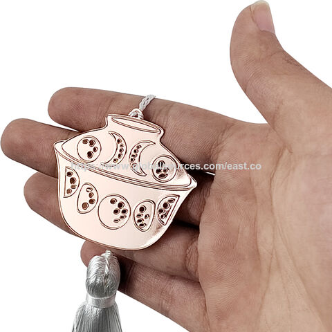 Werbegeschenk Benutzerdefinierte Form Geätzte leere Lesezeichen Seitenmarkierungs-Tag Niedliche Emaille Metall Lesezeichen Benutzerdefiniert mit Quasten