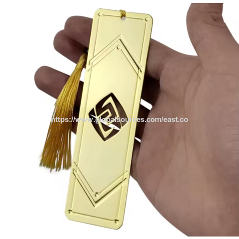 Werbegeschenk Benutzerdefinierte Form Geätzte leere Lesezeichen Seitenmarkierungs-Tag Niedliche Emaille Metall Lesezeichen Benutzerdefiniert mit Quasten