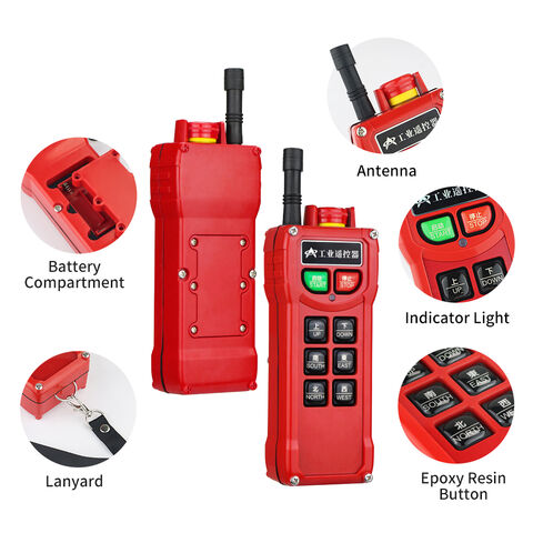 Control Remoto Inalámbrico RF Industrial AC36V-220V de 6 Canales FSK 420-450MHz Impermeable para Grúa, Polipasto, Cabrestante, Elevador y Seguridad de Movimiento