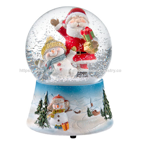 BSCI Fabrik Weihnachts Schneekugel 100mm Musikalischer Santa Wasser Globus