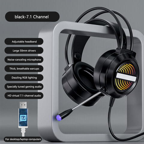 Großhandel Computer Headset 7.1 Kanal E-Sport Gaming Mikrofon Leuchtendes Desktop Computer Notebook USB Headset