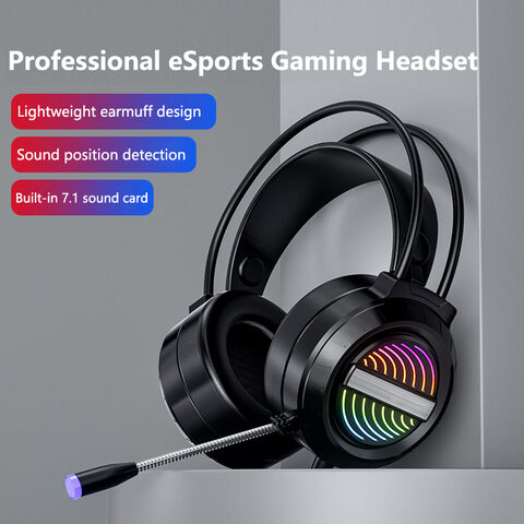 Großhandel Computer Headset 7.1 Kanal E-Sport Gaming Mikrofon Leuchtendes Desktop Computer Notebook USB Headset