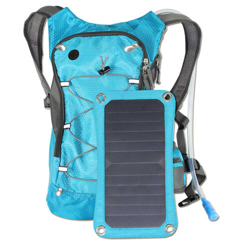 Mochila de hidratação com carregador de painel solar para bicicleta ao ar livre