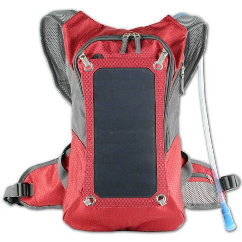 Mochila de hidratação com carregador de painel solar para bicicleta ao ar livre