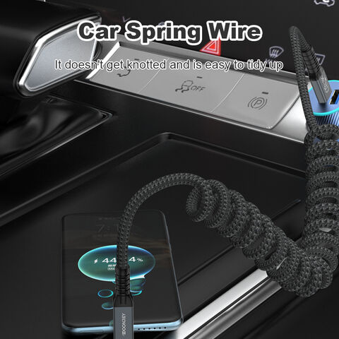 1,2 m USB4 240W Nylon Geflochtenes Schnellladekabel High Speed Typ C Kabel Draht Einziehbares Spiralkabel für Laptop Handy