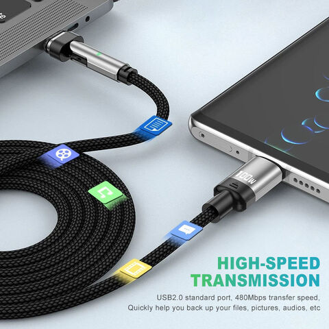 100W Type C USB Cable Phone USB Charge Data Magnetic Charging Cable 540 Degree Rotation 3 in 1 Magnetic Cable Fast Charging
