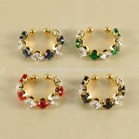 Bijoux de mode en acier inoxydable plaqué or 18 carats, bagues carrées en zircon ajustables pour femmes, faible MOQ, personnalisation OEM/ODM