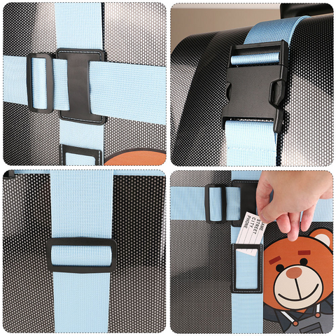 ODM-Fertigung Nylon-Gepäckgurt mit integrierter Waage, Sicherheits schnalle und verstellbarem Kofferband mit Logo-Druck für Reisen