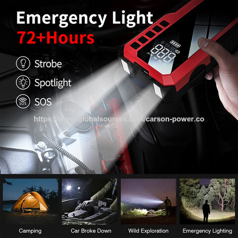 Arrancador de Coche Portátil 4 en 1, Cargador de Batería de Coche, Inflador de Neumáticos, Baterías de Auto para Herramientas de Emergencia LED 12V