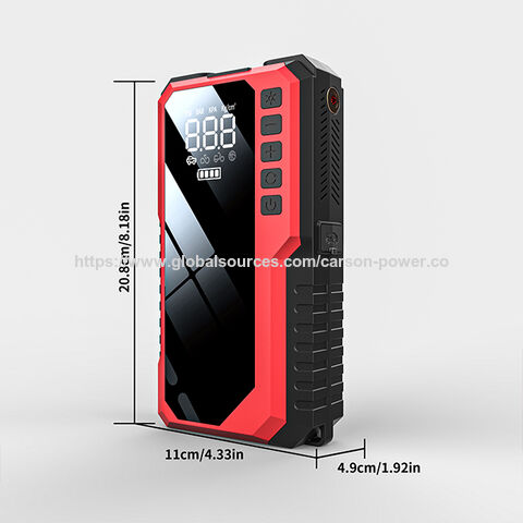Arrancador de Coche Portátil 4 en 1, Cargador de Batería de Coche, Inflador de Neumáticos, Baterías de Auto para Herramientas de Emergencia LED 12V