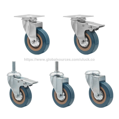 Rueda giratoria de PU duradera de 25 mm, 40 mm, 50 mm, 3, 4, 5, 6 pulgadas, rueda de PVC de alta resistencia, material de polipropileno personalizable