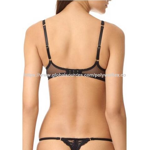 Conjunto de lingerie Bralette com bordado e renda de cílios