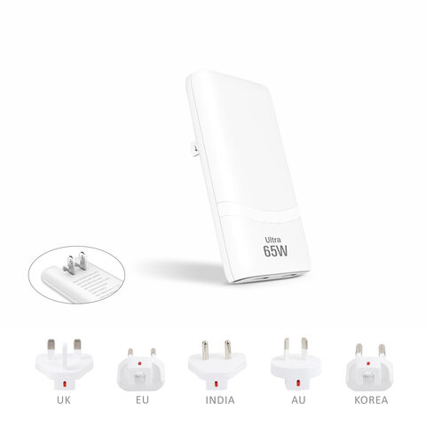 ODM & OEM 65W Slim Ladegerät 2* USB C Schnelllade-Wandladegerät für enge Räume verfügbar
