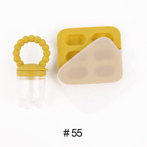 Sucette à Fruits sans BPA en Silicone de Qualité Alimentaire, Bac à Glaçons avec Couvercle pour Purée Maison de Bébé, Légumes, Fruits, Lait Maternel