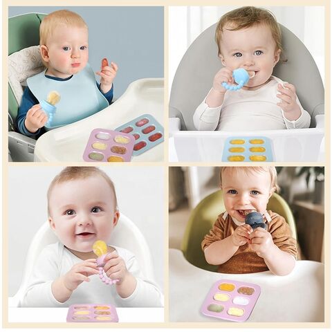 Sucette à Fruits sans BPA en Silicone de Qualité Alimentaire, Bac à Glaçons avec Couvercle pour Purée Maison de Bébé, Légumes, Fruits, Lait Maternel
