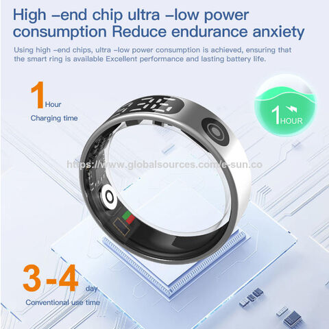 Anillo Inteligente de Acero Inoxidable con Relleno de Pegamento, IP68 Impermeable, Múltiples Modos de Ejercicio, Contador de Pasos, Pantalla de Reloj, Espera de 15 Días