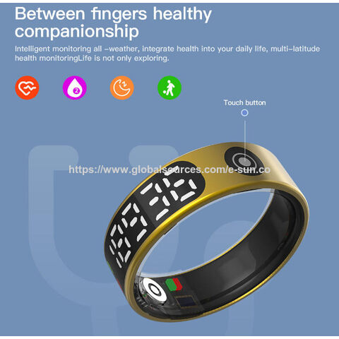 Anillo Inteligente de Acero Inoxidable con Relleno de Pegamento, IP68 Impermeable, Múltiples Modos de Ejercicio, Contador de Pasos, Pantalla de Reloj, Espera de 15 Días
