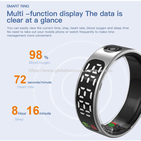 Anillo Inteligente de Acero Inoxidable con Relleno de Pegamento, IP68 Impermeable, Múltiples Modos de Ejercicio, Contador de Pasos, Pantalla de Reloj, Espera de 15 Días