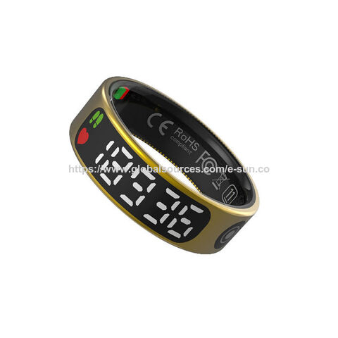 Anillo Inteligente de Acero Inoxidable con Relleno de Pegamento, IP68 Impermeable, Múltiples Modos de Ejercicio, Contador de Pasos, Pantalla de Reloj, Espera de 15 Días