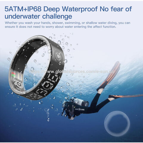 Anillo Inteligente de Acero Inoxidable con Relleno de Pegamento, IP68 Impermeable, Múltiples Modos de Ejercicio, Contador de Pasos, Pantalla de Reloj, Espera de 15 Días