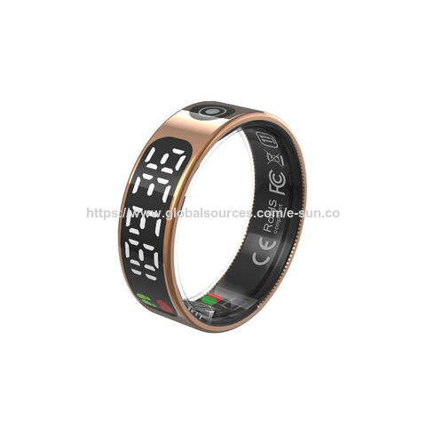 Anillo Inteligente de Acero Inoxidable con Relleno de Pegamento, IP68 Impermeable, Múltiples Modos de Ejercicio, Contador de Pasos, Pantalla de Reloj, Espera de 15 Días