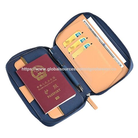 Dompet Travel Portabel Kapasitas Besar dengan Tempat Paspor dan Ponsel, Bahan RPET