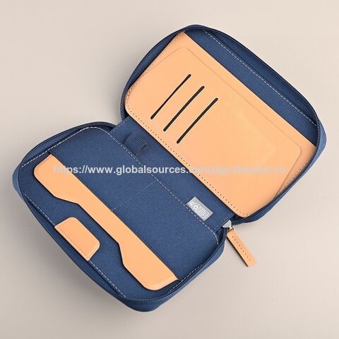 Dompet Travel Portabel Kapasitas Besar dengan Tempat Paspor dan Ponsel, Bahan RPET