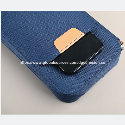 Dompet Travel Portabel Kapasitas Besar dengan Tempat Paspor dan Ponsel, Bahan RPET