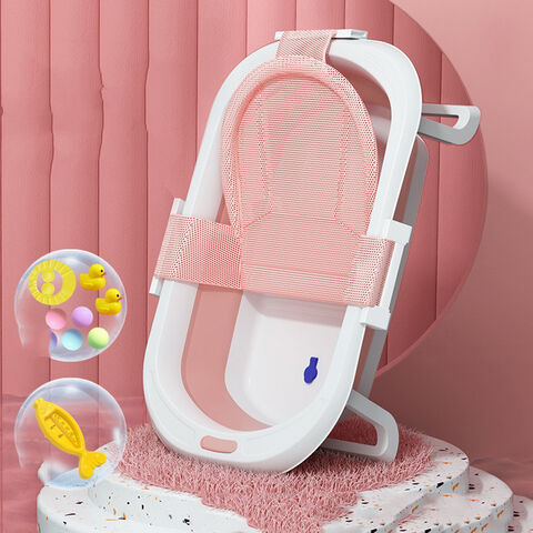 Banheiras para bebês, Almofada de banho para bebês, Tapete de banho ajustável antiderrapante, Banheira acolchoada macia para bebês