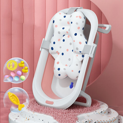 Banheiras para bebês, Almofada de banho para bebês, Tapete de banho ajustável antiderrapante, Banheira acolchoada macia para bebês