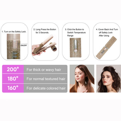 Alisador de Cabelo Dourado Bling, Aquecimento Rápido em 20 Segundos, Fabricante Chinês de Ferramentas de Cabeleireiro, MELHOR Alisador Atacado
