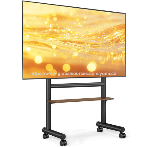 Chariot TV Réglable avec Roues OEM ODM en Gros, Ajustement Universel, Hauteur Réglable, Rangement Multifonctionnel