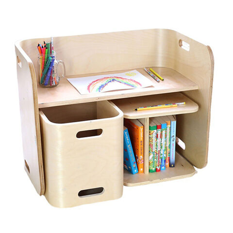 Children's Learning Desk Set Simple Houshold Wooden Desk and Chair Set for Kids