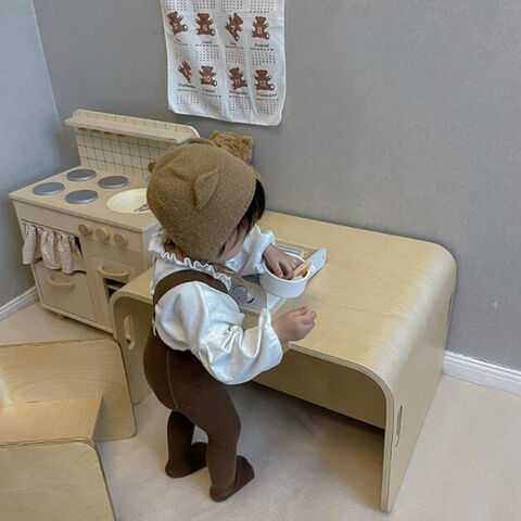 Children's Learning Desk Set Simple Houshold Wooden Desk and Chair Set for Kids