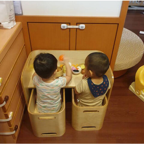 Children's Learning Desk Set Simple Houshold Wooden Desk and Chair Set for Kids