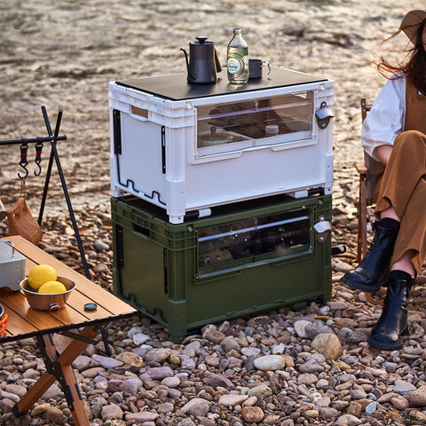 Precio al por mayor Mesa de acero inoxidable Gran capacidad Caja de almacenamiento para camping al aire libre