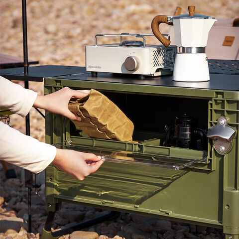 Precio al por mayor Mesa de acero inoxidable Gran capacidad Caja de almacenamiento para camping al aire libre