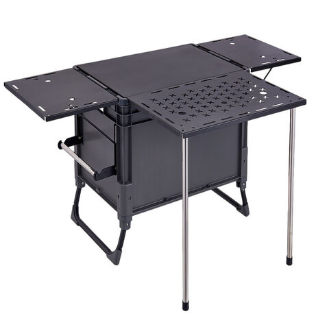 Precio al por mayor Mesa de acero inoxidable Gran capacidad Caja de almacenamiento para camping al aire libre