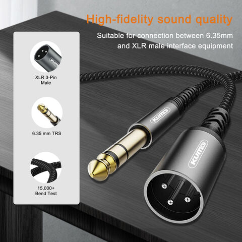 Venta al por mayor de fábrica 3FT 6FT 10FT 1/4 pulgada TRS 6.35mm a XLR Cable de audio de micrófono de 3 pines