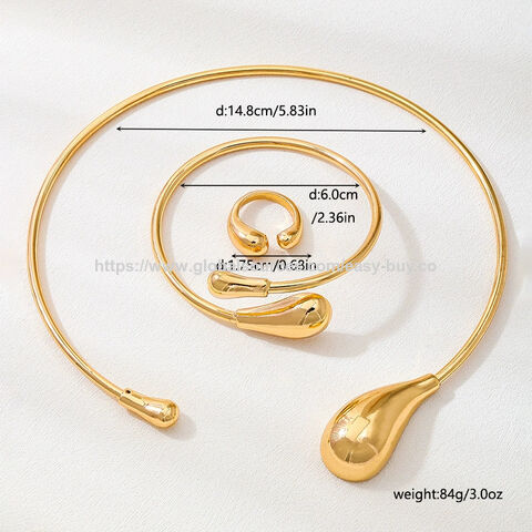 Conjunto de joias de moda, colar de metal, colar exagerado europeu e americano, conjunto de pulseiras em forma de gota para mulheres, personalizado